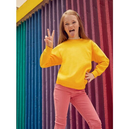 Fruit Of The Loom Ż&amp;oacute;łta bluza dziecięca Set-In Sweat Slike