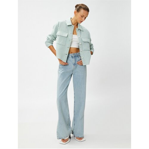 Koton Crop Tweed Jacket With Pockets Buttons Slike