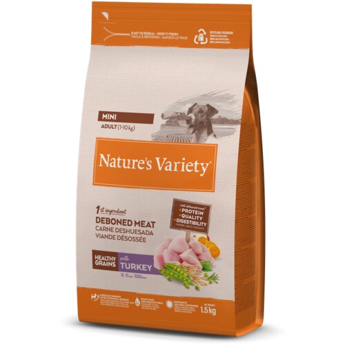 Nature's Variety Healthy Grains Dog Mini Adult, puran - 1,5 kg 1,5 kg Cene