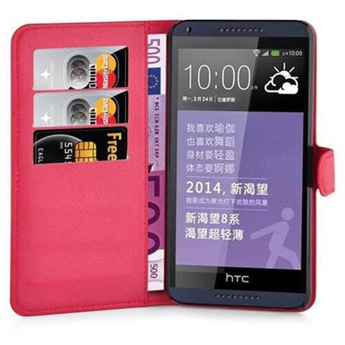 Cadorabo Ohišje, združljivo z HTC Desire 816 v rdeče sladkorno jabolko - Zaščitni ovitek z magnetnim zapiranjem, stoječo funkcijo in režo za kartice, (20557649) Cene