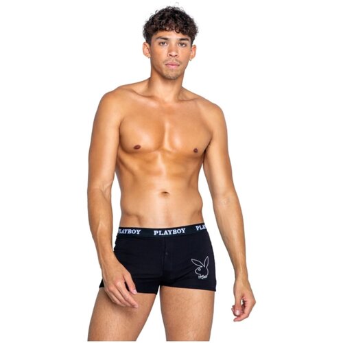 Playboy Lingerie Mens Tuxedo Modal Boxer - Black Slike