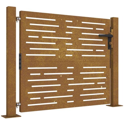 vidaXL Vrtna vrata 105x105 cm corten jeklo kvadraten dizajn Cene