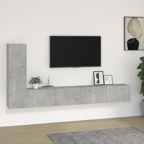 vidaXL 3-dijelni set TV ormarića siva betona konstruirano drvo Cijene