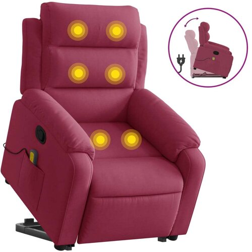 VidaXL Električni masažni naslonjač na podizanje boja vina bar&amp;scaron;un Slike
