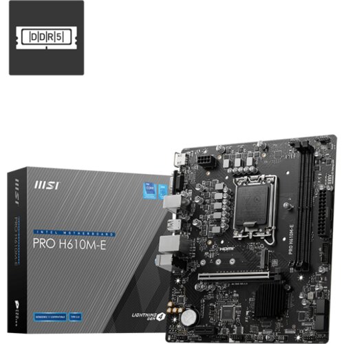 MSI PRO H610M-G LGA 1700 Intel H610 SATA 6Gb/s Micro ATX Motherboard 2x DDR5 PCI-E x16 slot M.2 Intel I219V1Gbps LAN EZ Debug LED Cijene