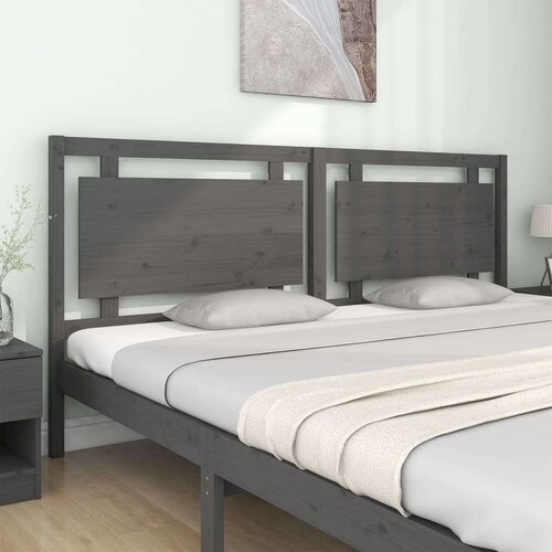  Uzglavlje za krevet sivo 205 5 x 4 x 100 cm od masivne borovine Slike