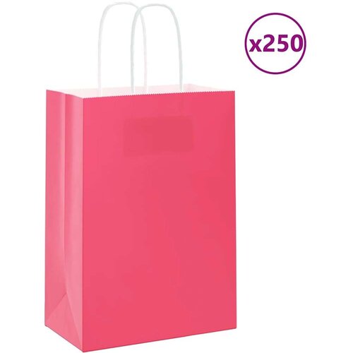  Papirnate vrećice 250 kom s ručkama ružičaste 15x8x21 cm Cijene