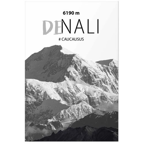  Plakat - Majestic mountain peak Denali mountain crown mountain landscape 40x60 Bez okvira Slike