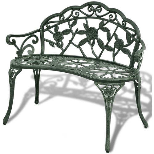 The Living Store Vrtna klop 100 cm liti aluminij zelene barve - Vrtna Klop, (21459419) Slike