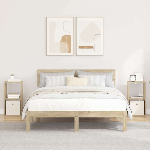  Noćni ormarić s ladicama 2 pcs Sonoma hrast 30 5 x 27 x 59 5 cm Cene