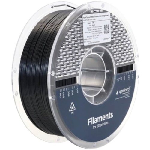 Gembird filament abs high speed 3DP-ABS1.75HY-01-BK 1.75mm 1kg black Slike