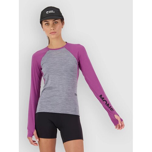 Mons Royale Bella Merino Funkcijska majica purple bolt / grey heather Slike