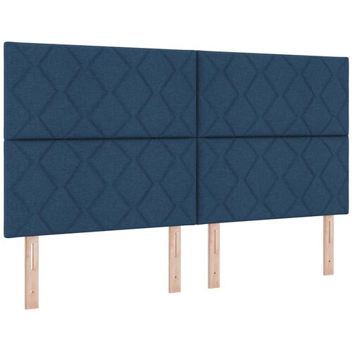 VidaXL Postelja z vzmetnico z vzmetnico Modra 180 x 200 cm blago, (5000126835) Slike
