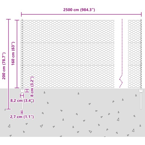 VidaXL Ogradni stupovi 22 kom U-kanal Siva 160 cm Čeličana Slike