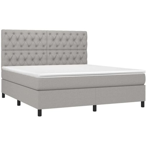  Box spring s madracem svjetlosiva 160x200 cm tkanina Slike