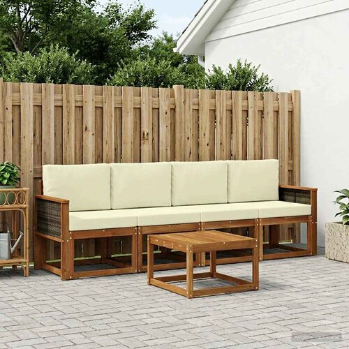  Set vanjskih sofa 4 kom. Prirodna i krem Smeđa 59 x 59 x 37 cm Cene