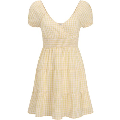 Hollister Obleka rumena / bela Slike