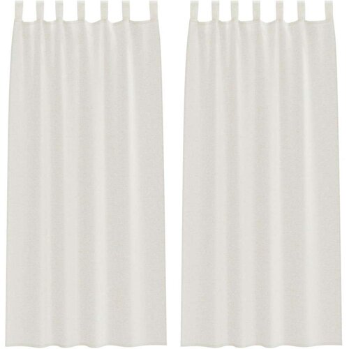 Voile zavjesa sa zavjesama 2 pcs Krema 260 x 140 cm Poliester Slike