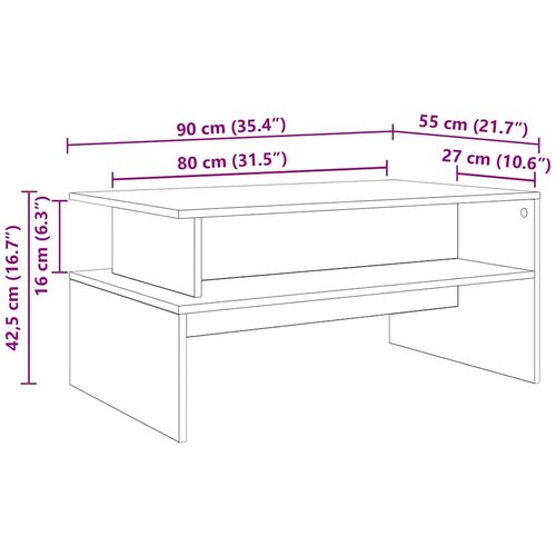  Kava Stol Staro drvo 90 x 55 x 42,5 cm Konstruirano drvo Slike
