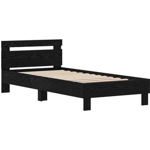  Okvir za krevet Crni hrast 75 x 190 cm Konstruirano drvo Slike