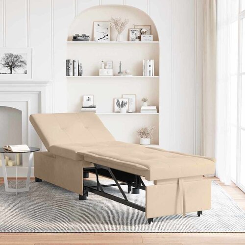  Krevet-sofa na razvlačenje Krema 194 x 67 x 82 cm Mikrovlakna Cijene