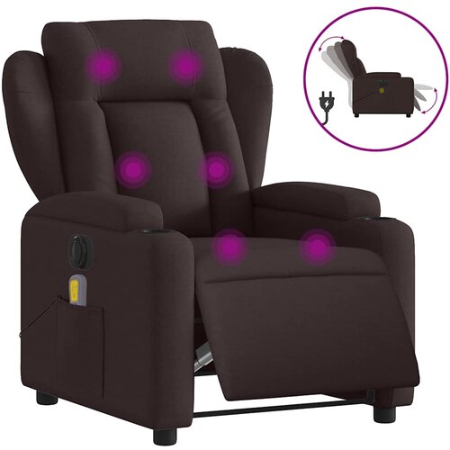 Maison Chic Električni masažni naslanjač - Relax naslanjač temno rjavo blago, (22134214) Cene