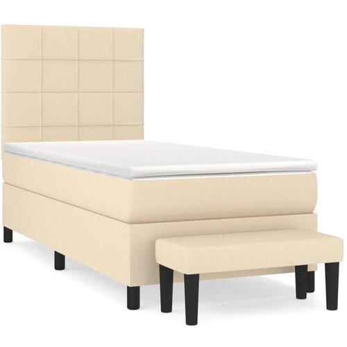 Maison Chic Box spring postelja - Vzmetna postelja z vzmetnico krem 80x200 cm blago SL19094, (21880232) Cene