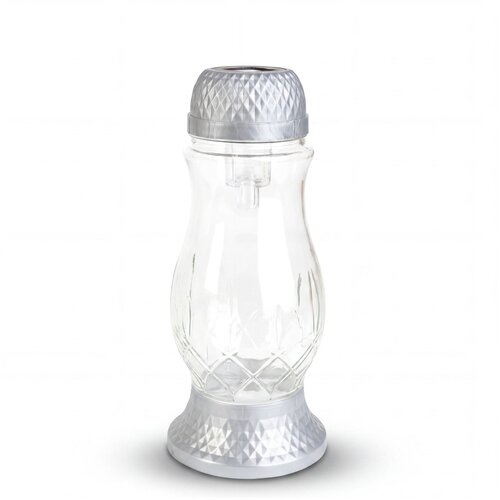 TIMMLUX Steklena solarna nagrobna sveča s plastičnim pokrovom - 25 x 10cm - srebrna - topla bela LED Cene