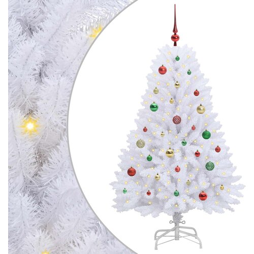 vidaXL Umetno Zložljivo Božično Drevo Bela 150 cm PVC in jeklo, (5000111562) Cene