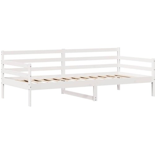  Dnevni krevet s ladicama bez madraca bijeli 90x190 cm masivno drvo Slike