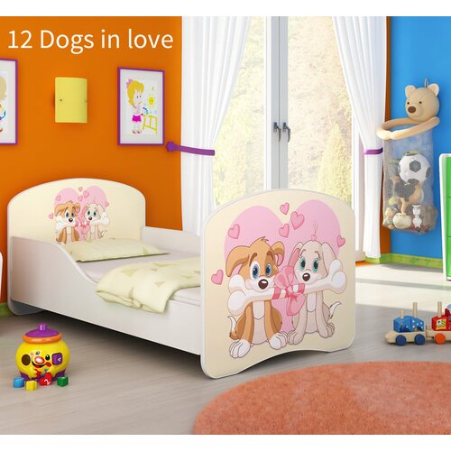  Otroška postelja ACMA z motivom 140x70 cm 12 Dogs in Love Cene