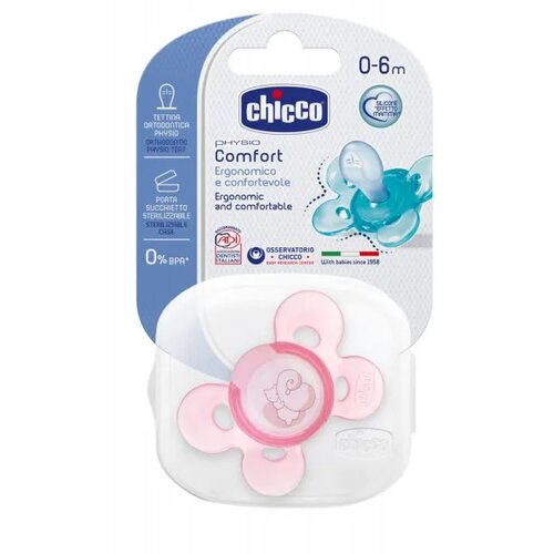 Chicco cucla Giotto Comfort silikon 0-6m 1 kom roze Cijene