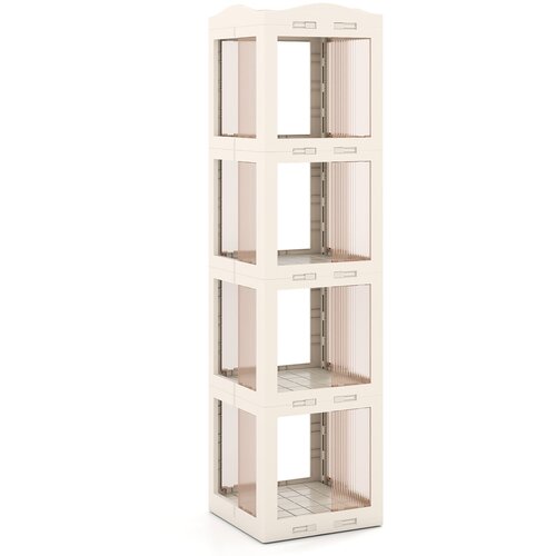 Costway 4-nivojska zložljiva vrtljiva knjižna omara 36,5 x 36 x 141,5 cm, (5000163284) Slike