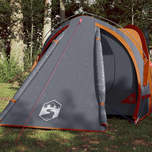 VidaXL &amp;Scaron;ator za 2 osobe sivo-narančasti 320 x 140 x 120 cm taft 185T Slike