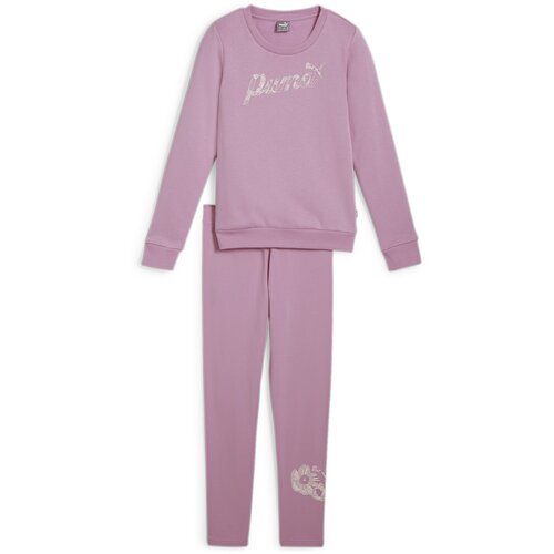 Puma komplet trenerka za devojčice Class Act Crew & Legging Set FL G, 683322-48, Bež Cene