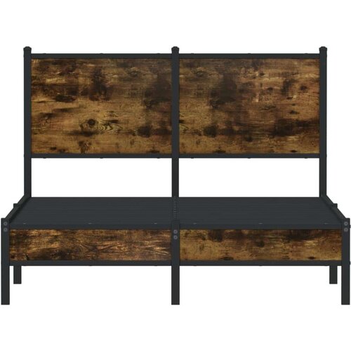 VidaXL Metalni okvir kreveta s uzglavljem boja hrasta 120 x 200 cm Slike