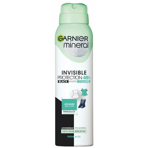 Garnier mineral deo invisible black, white &amp; colors fresh aloe sprej 150 ml Cene
