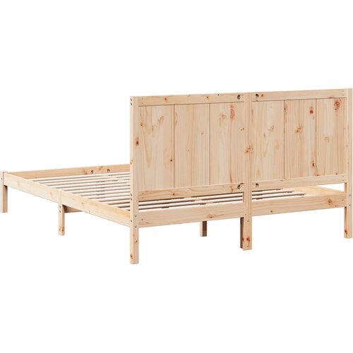  Dugi okvir kreveta bez madraca 140 x 220 cm masivno drvo Slike
