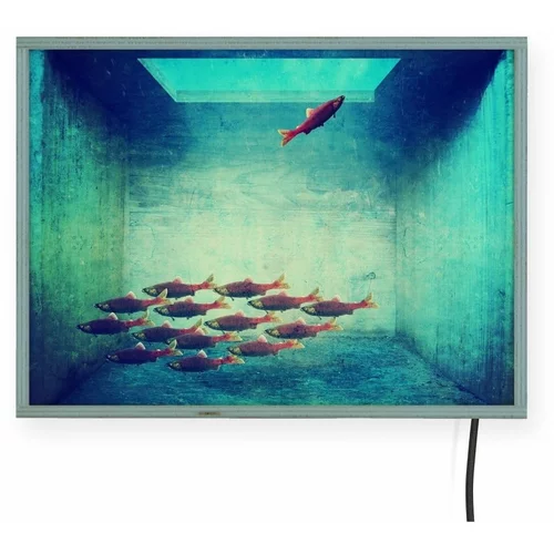 Surdic zidna svijetleća dekoracija Free Fish, 40 x 30 cm