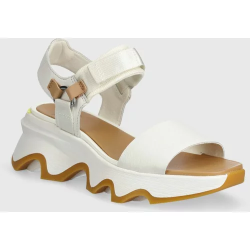 Sorel Usnjeni sandali KINETIC IMPACT Y-STRAP H ženski, bela barva, 2030461125