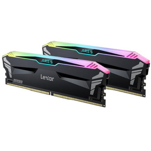 Lexar ram ddr5 32gb kit (2x 16) pc5-54400 6800mt/s cl34 1.4v xmp ares rgb, črna Cene