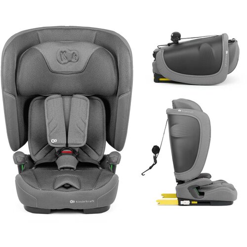 Kinderkraft avtosedež FIX2GO i-Size 9-36 kg (76-150 cm), siv Slike