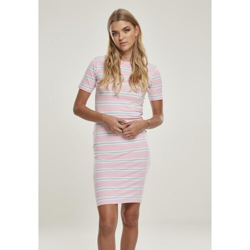 Urban Classics Ladies Stretch Stripe Dress Girlypink/oceanblue Slike