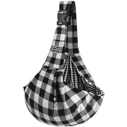 INF Nastavljiva karirasta nosilka za majhne pse in mačke Black+White, (21779587) Cene