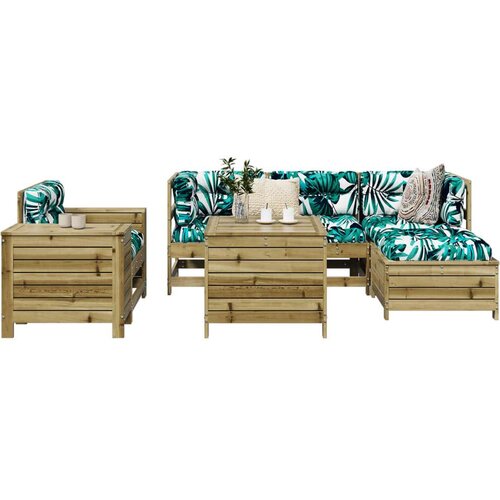  7-dijelni set vrtnih sofa od impregnirane borovine Slike
