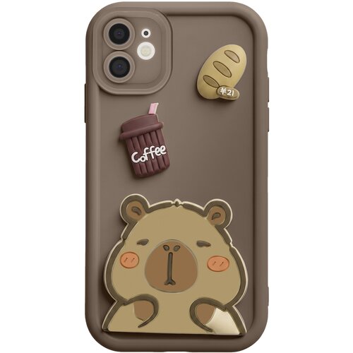 AVIZAR Ovitak za iPhone 11 s 3D motivi Capybara, Rjava, (5000274668) Cene