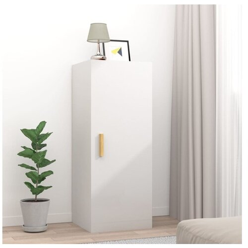 VidaXL Stenska omarica visok sijaj bela 34,5x34x90 cm inženirski les Slike