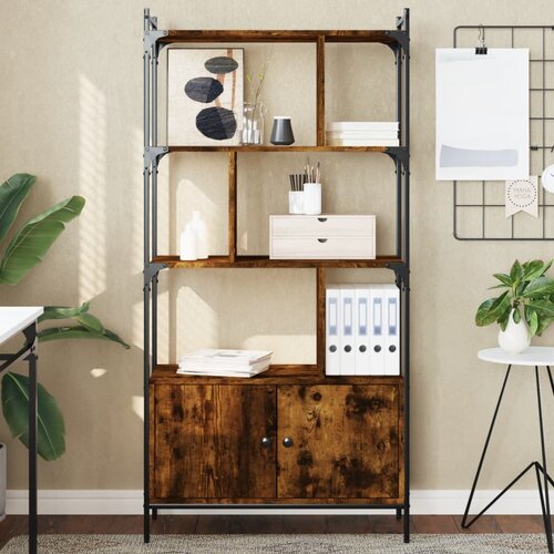 vidaXL Regal za knjige s vratima boja hrasta 76 5x30x154 5 cm drveni Cijene