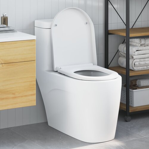 vidaXL Bela Plastika Standard Preprost WC Sedež Drugo Moderen Cene