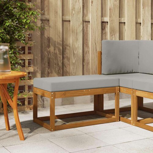  Vanjska stolica klupa s jastukom Prirodna 79 x 43 x 37 cm - Prirodna i svijetlo siva 80 cm Otvoreno područje nogu Cijene